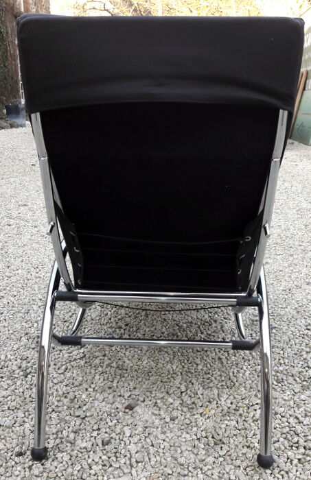 Long chair italian design 1970 in moleskine