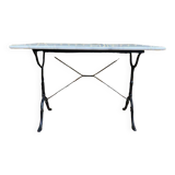 Black cast iron marble bistro table