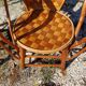 Pair of Vintage Armchairs in Chestnut Slats