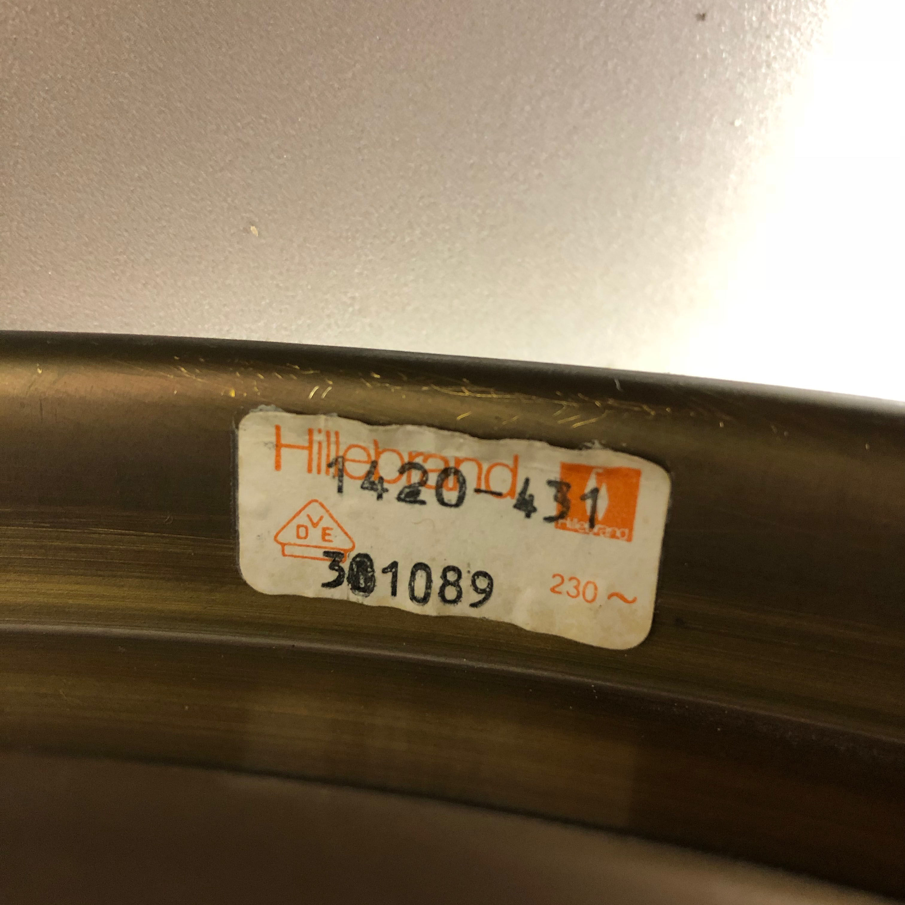 Ice glass bubble brass ceiling light by Hillebrand Leuchten, Germany, 1970s