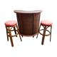 Rattan bar and two stools