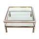 Coffee table in brass and chrome with folding top compartment to House Jansen 1970 s