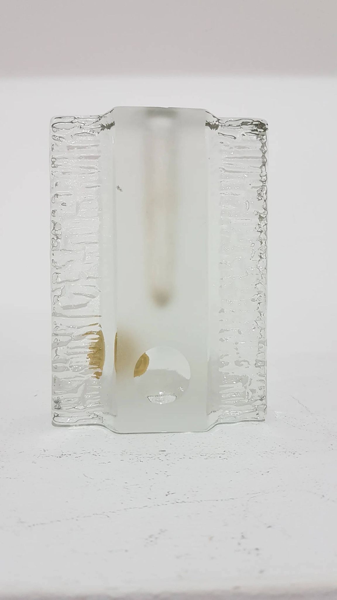 Vase solitaire, en verre transparent, conçu par H. Düsterhaus, Walther Glas,