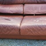 Pair of armchairs and De Sede sofa in cognac leather from the 70s/80s