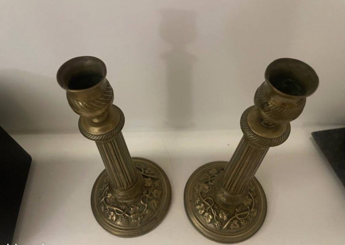 Pair of brass candlesticks