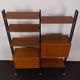 Italian mid century free standing wall unit or room divider with secretaire or bar cabinet, 1960s