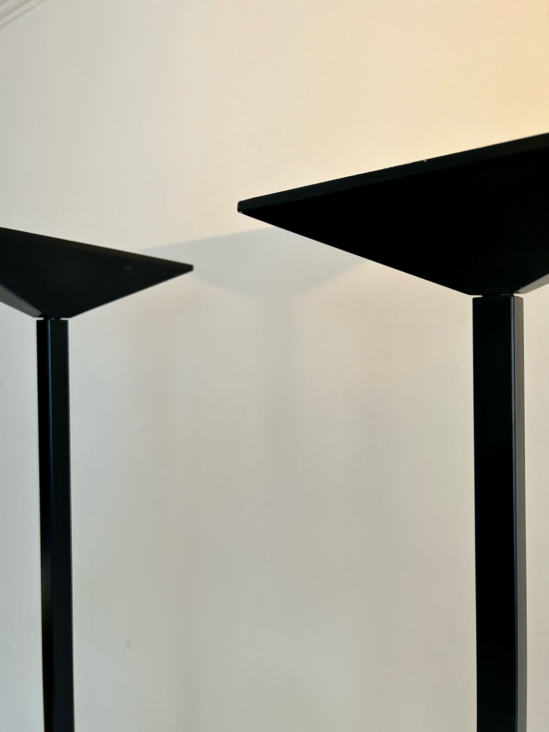 Pair of vintage geometric floor lamps model "206863" , Pierre Disderot for Glass and Light, France 1980