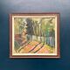 Original Swedish Oil on Panel - "Landscape with Fence" by Bajo - Signed - Vintage and Framed - 58 × 52 cm (22.8" × 20.5")