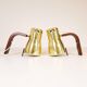 Hans-Agne Jakobsson Wall Lamps in Brass and Stained Wood, Sweden, 1970s