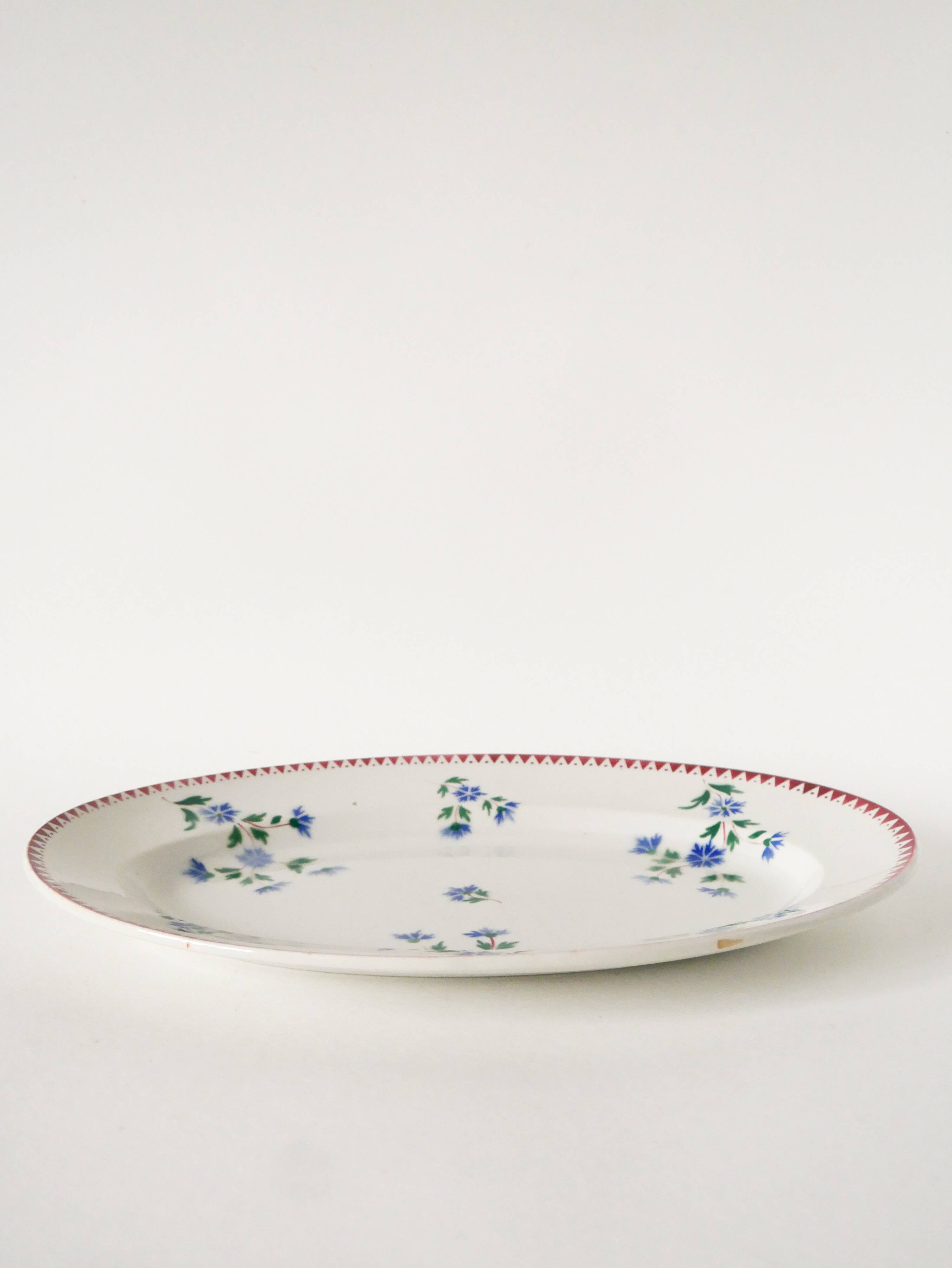 Oval platter from Sarreguemines, Gilbert pattern, early 20th century