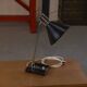 Lampe de bureau laquée noir et métal chromé design italien vers 1970's