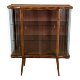 Vintage Display Cabinet with Glass Slats – Warm Walnut Veneer - Art Deco