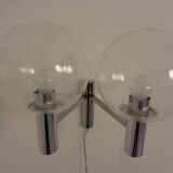 Chromed Glass Wall Lamp from OTT International, 1960s