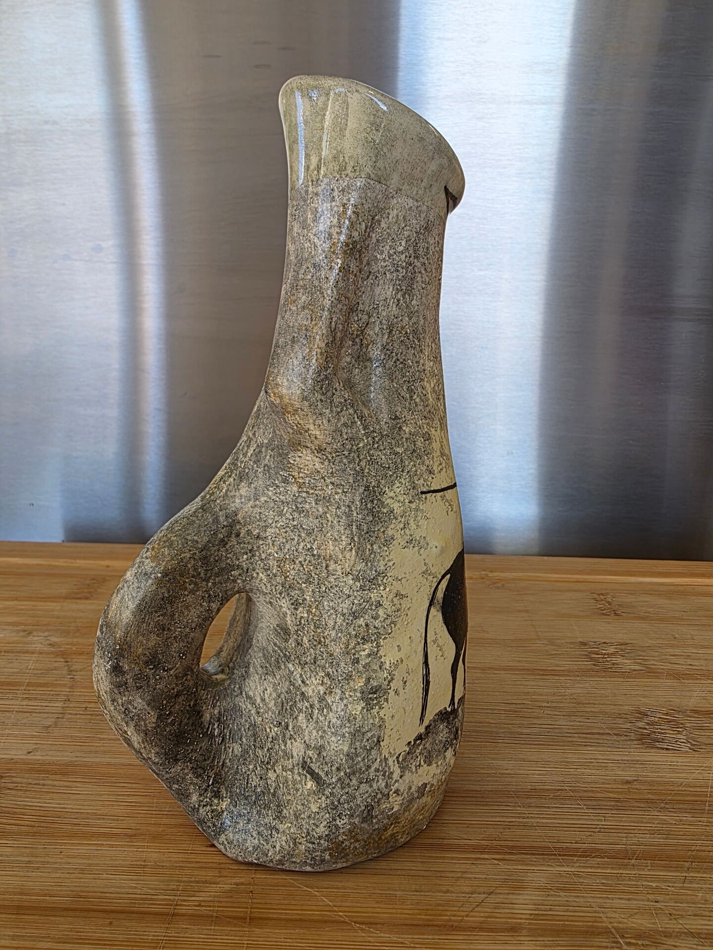 Vintage Ceramic Vase Signed André Quiron – Rock Art & Zoomorphic Decor