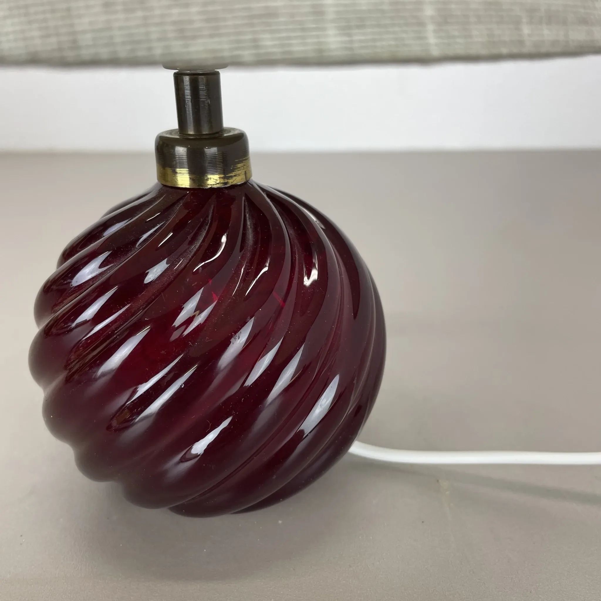 Unique Table Lamp Base made of Murano Glass with Red Ball, Barovier & Toso (attributed), Italy, 1960s