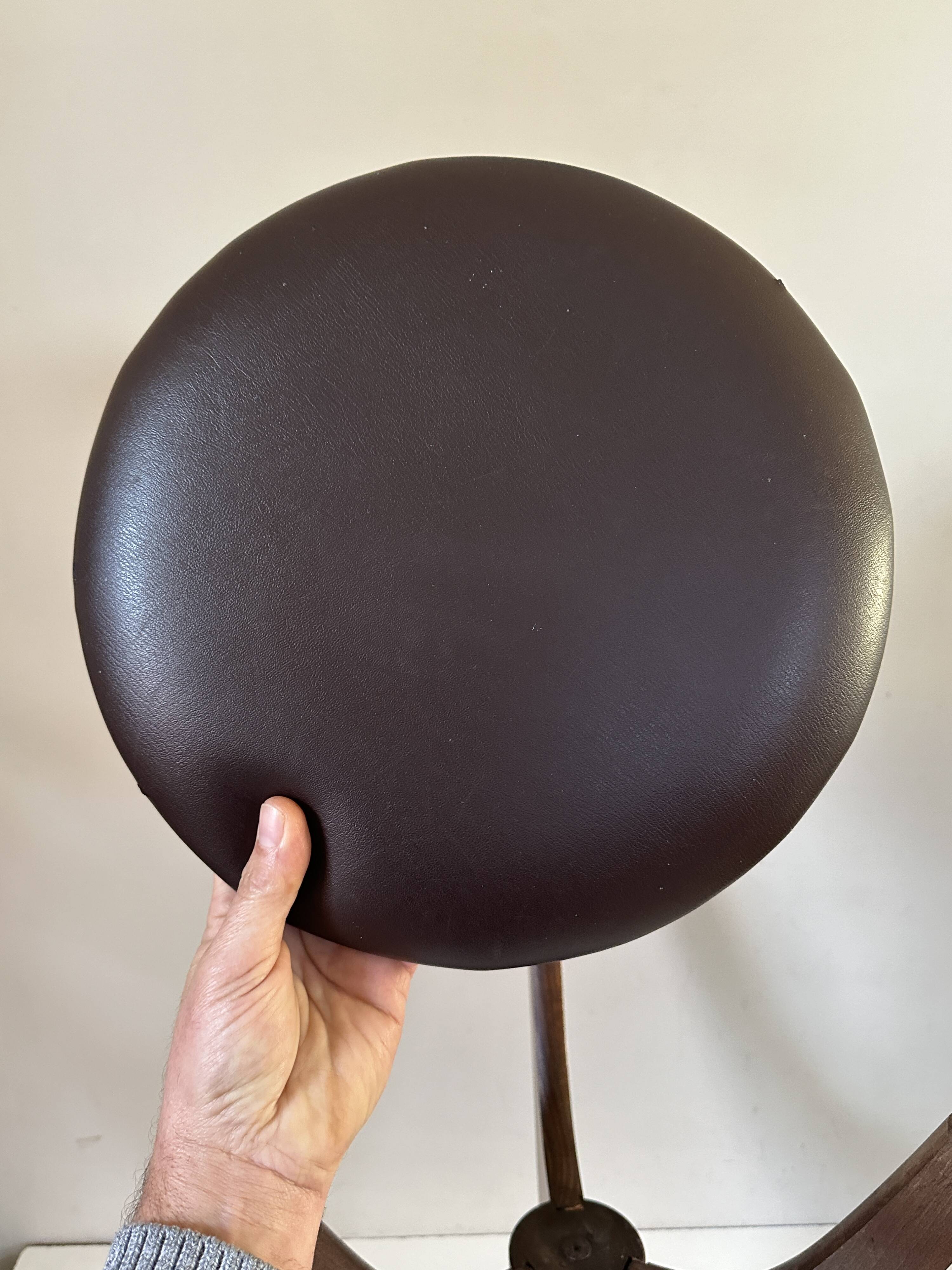 Vintage 60s tripod oak stool