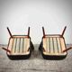 Pair of vintage club armchairs in black leatherette – 1950s