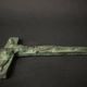 20th century bronze crucifix with green patina in the style of the Haute Epoque
