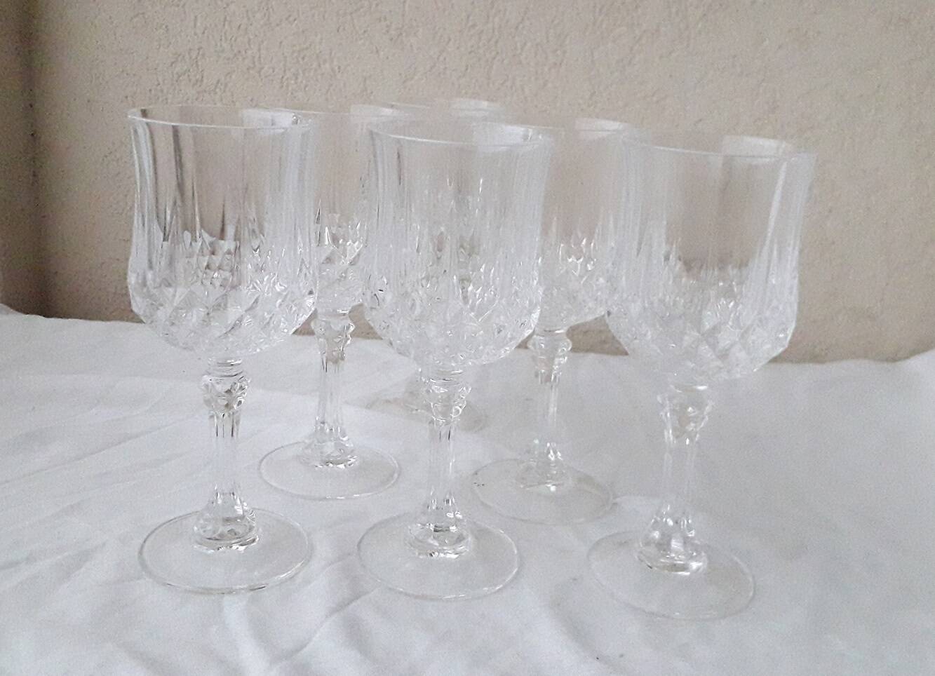 6 verres à pied cristal