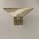 Pair of vintage wall lights, cream white and brass, Italy 1970s