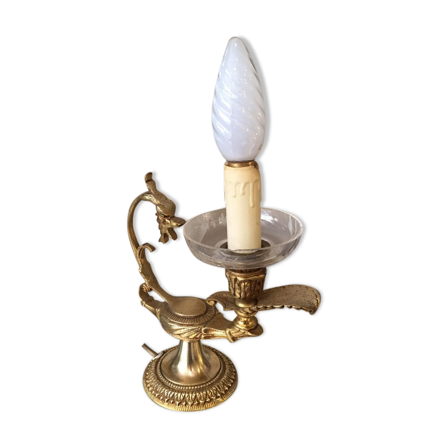 Bronze table lamp shape dragon head oil lamp