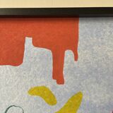 Colorful abstract painting, hand painted in acrylic on paper