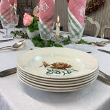 6 old Digoin soup plates