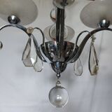 Old vintage chrome chandelier.