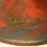 Champignon art-nouveau lamp signed schneider charles - foot and lampshade in glass paste