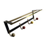 VINTAGE COAT RACK HOOK WITH COLORFUL BALLS AND HAT RACK SHELF