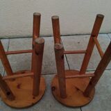 Pair of vintage pine stools