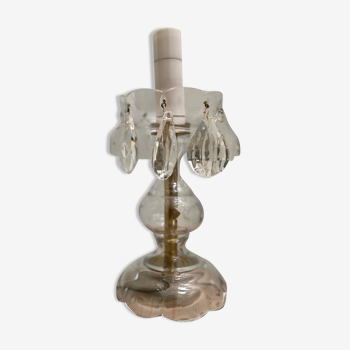 Glass and brass lamp foot