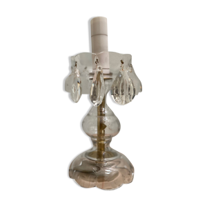 pied de lampe en verre - laiton