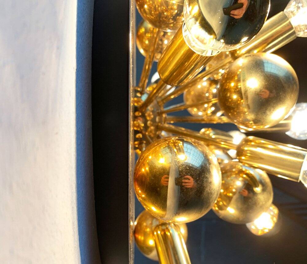 Atomic Brass Ceiling Light in Modern German Mid-Century by Dorothee Becker for Cosack, 1970s