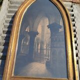 Large old wall frame in gilded wood