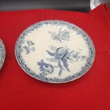 Pair of dessert plate in Sarreguemines earthenware model Fontanges