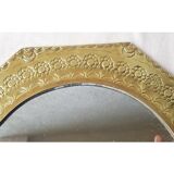 Hexagonal brass mirror 28x28cm