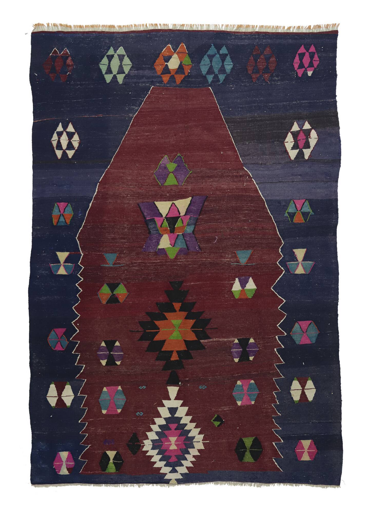 Turkish Kilim Yuruk Vintage 160x235 cm Geometric Prayer Rug