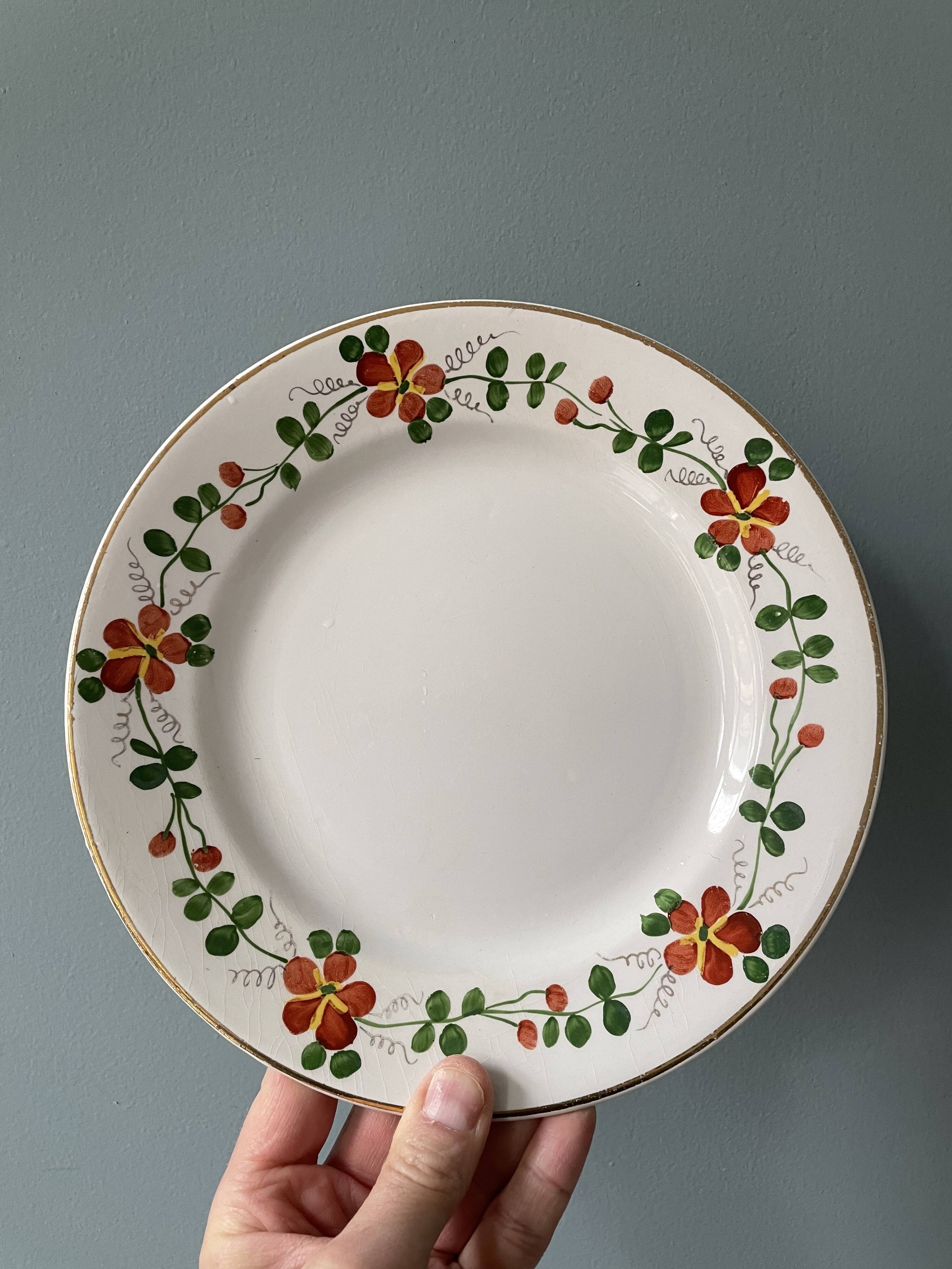 Set of 6 flat plates Terre de Fer Moulin des Loups & Hamage