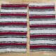 Set of two Romanian wool fluffy rugs with stripes made by hand