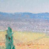 Blue and yellow hills, oil on canvas signed
