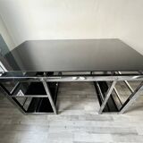 Modern glass and stainless steel desk