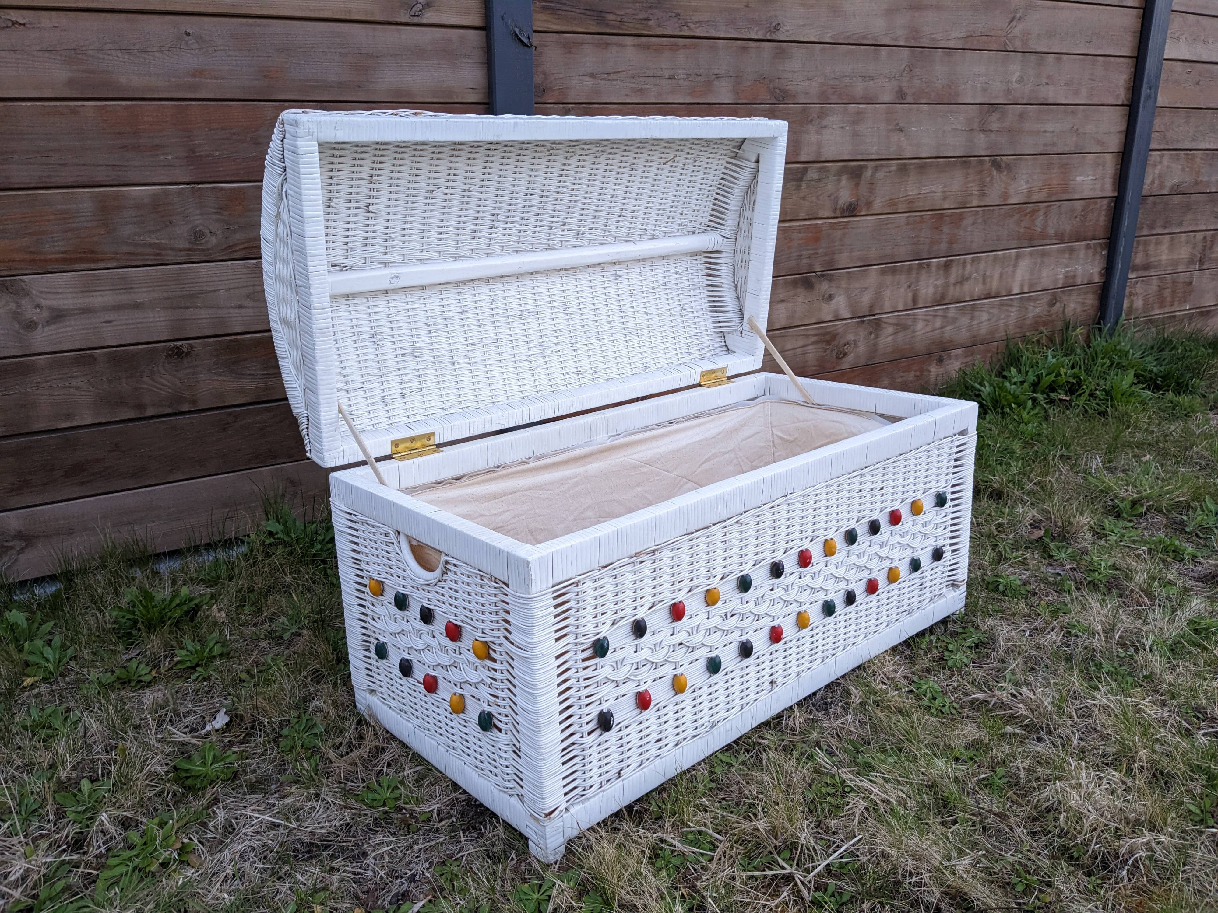 Vintage wicker chest shabby chic
