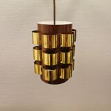 Danish hanging lamp from the 70s, in thin cut metal.