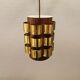 Danish hanging lamp from the 70s, in thin cut metal.