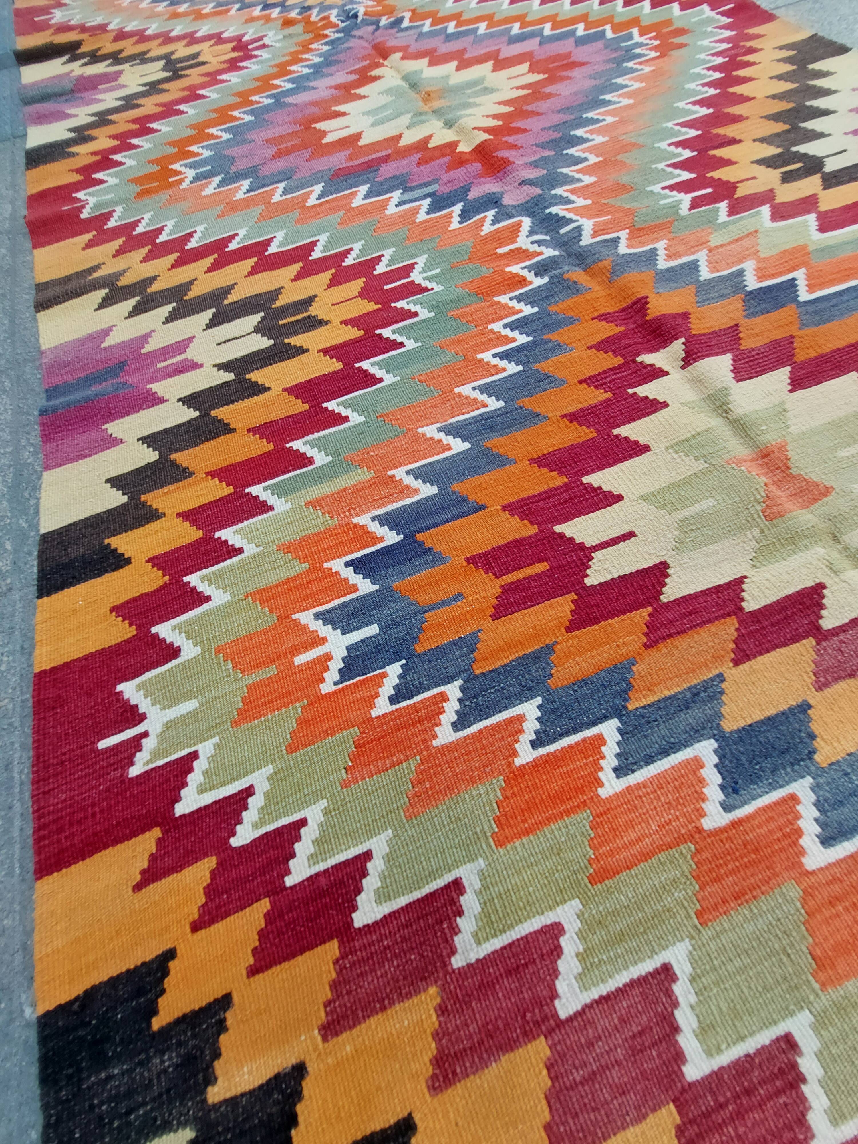 Turkish kilim rug,328x164 cm