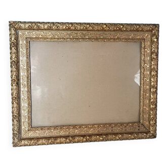 Old frame Art Nouveau décor wood stucco 51x41 foliage 40x30 cm