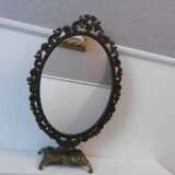 Brass table mirror