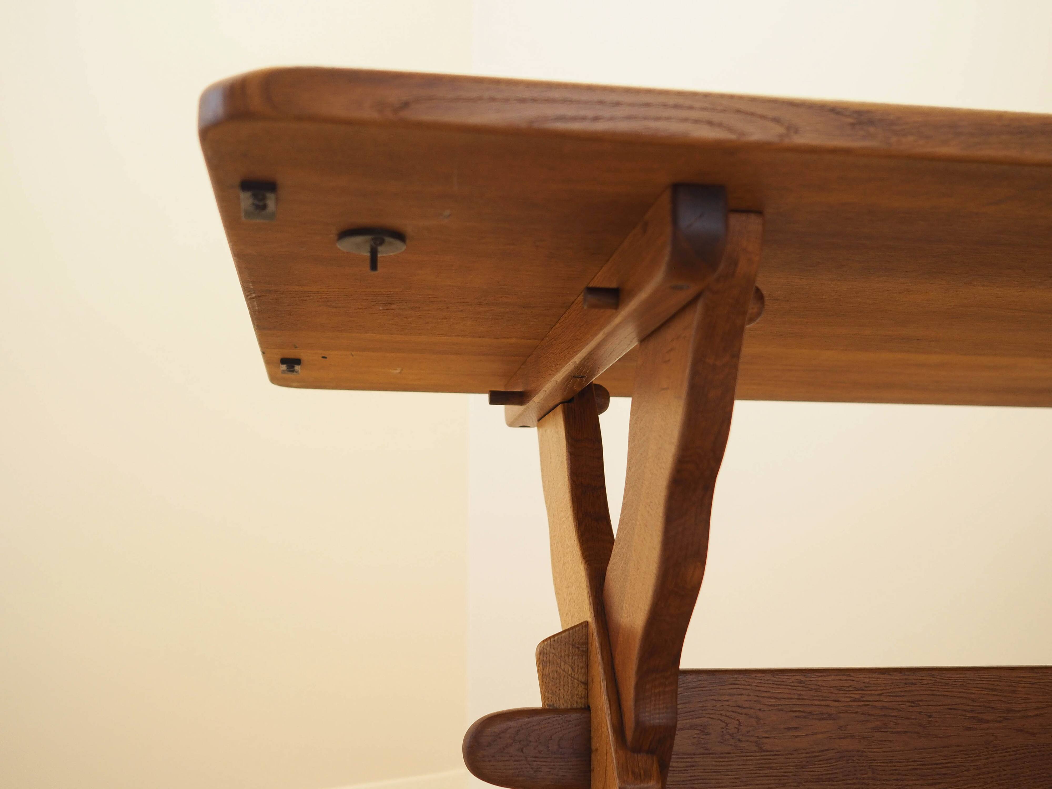 Solid oak dining table by Henning Kjærnulf, Denmark, 1960s