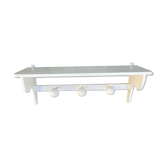 Vintage wall coat rack 3 hooks & shelf